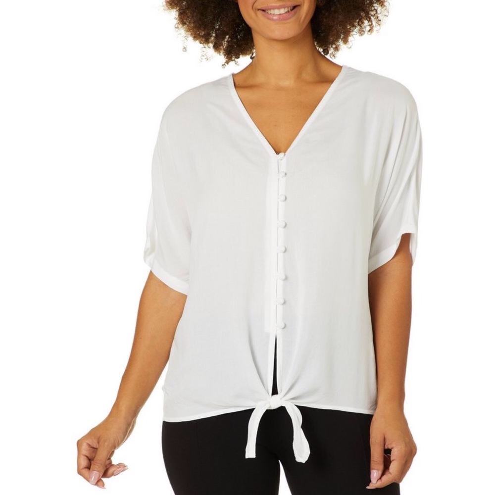 Beach Lunch Lounge tie-front short sleeve top
